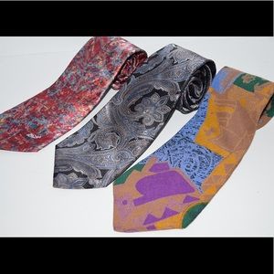 3 Halston Original Ties! 100% Silk